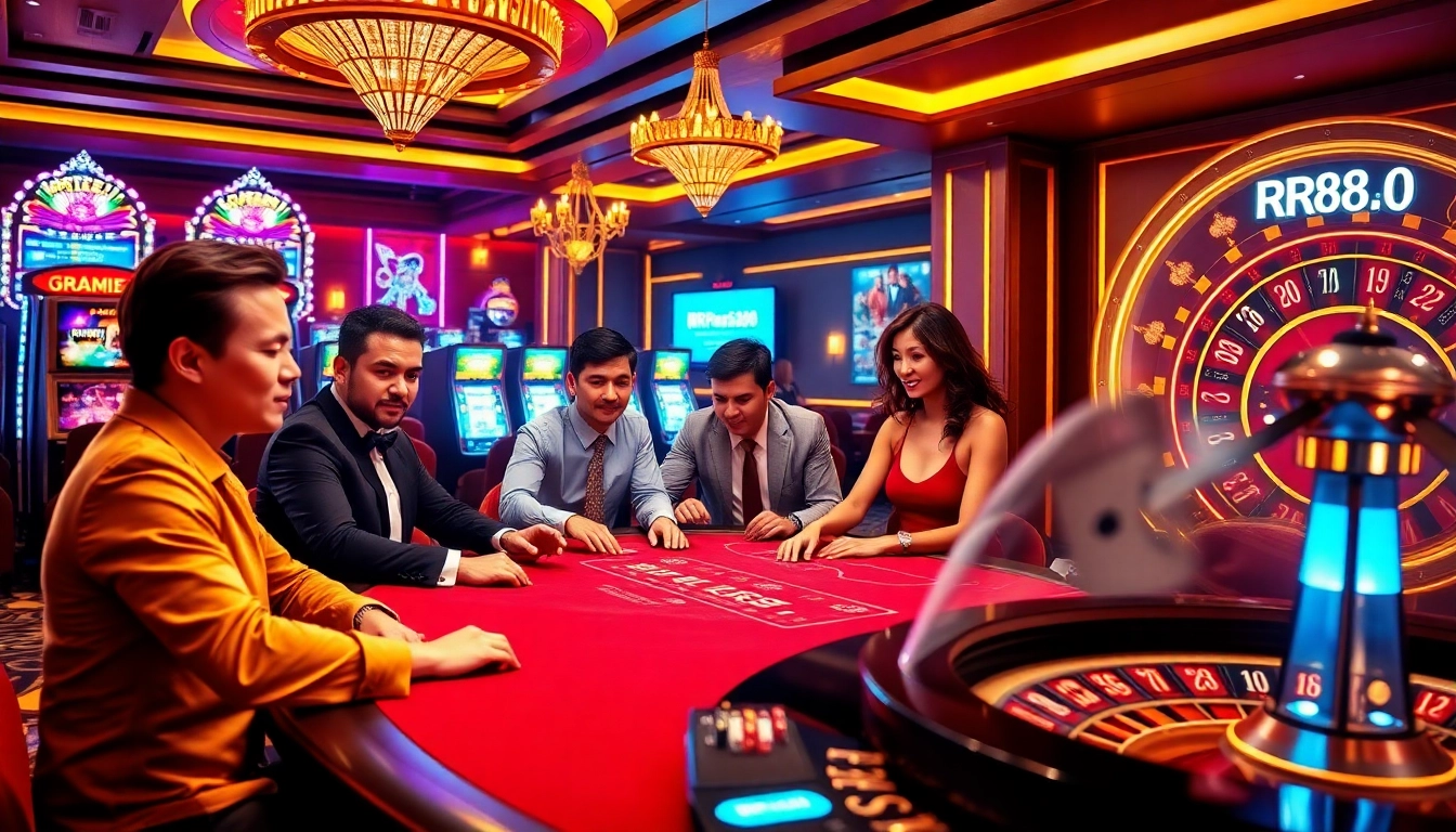 Experience thrilling gaming action at RR88 with poker, slots, and roulette.