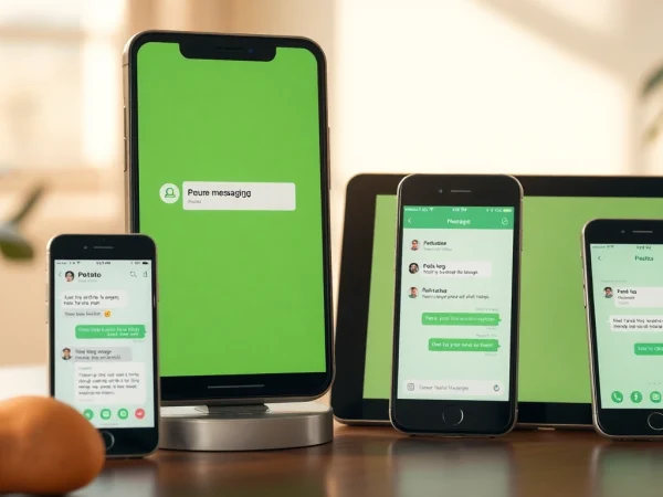 Potato secure messaging app interface displayed on Android and iOS devices, emphasizing privacy and user-friendly design.