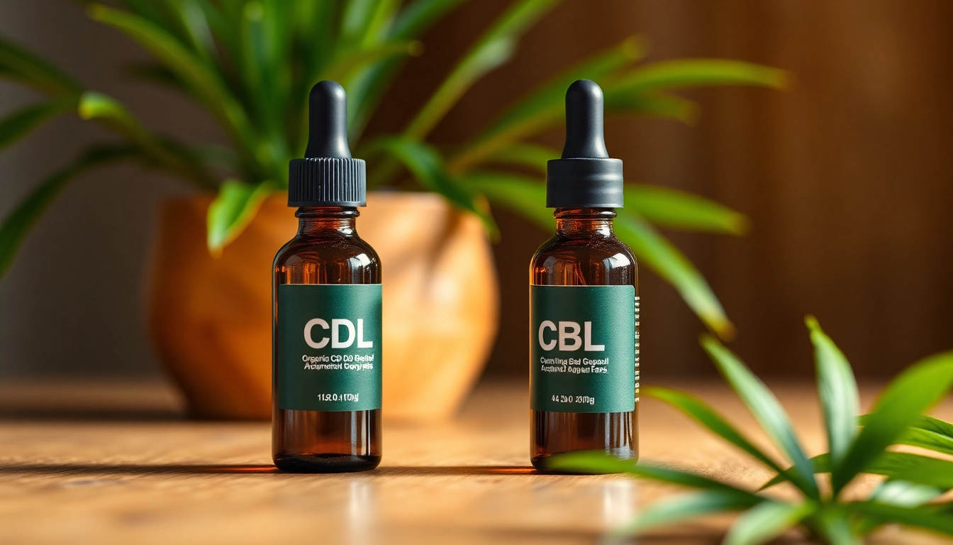 Showcasing Organic CBD oil in a serene setting, highlighting its natural purity with a glass dropper.
