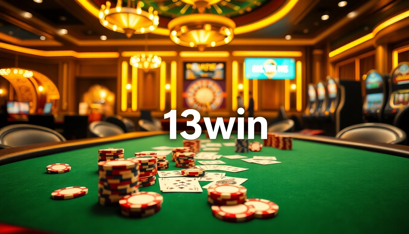 Casinos thrive with excitement at 13win, featuring vibrant poker tables and lively gaming action.