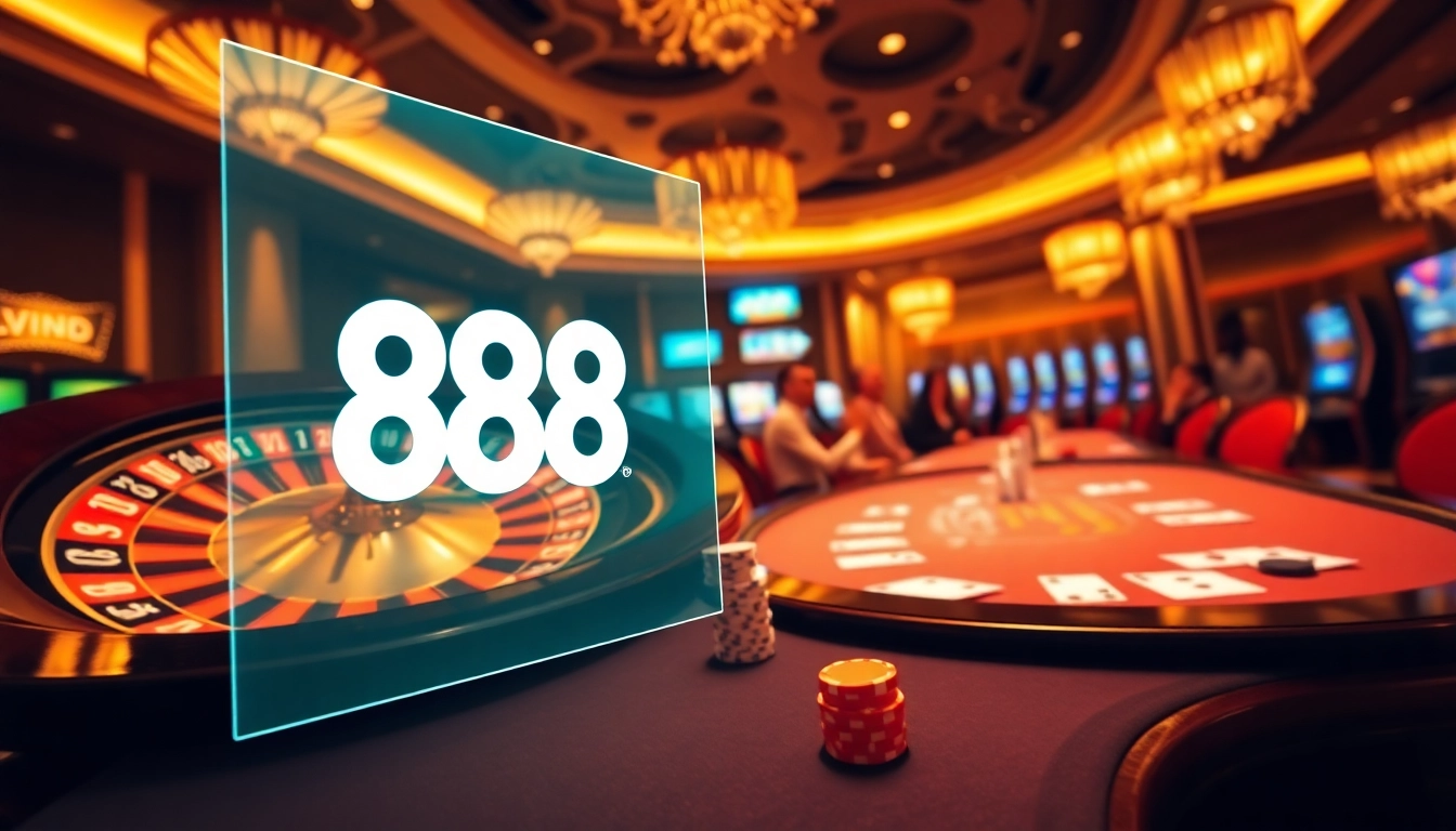 Players engaging in games at 888VND casino, showcasing roulette and poker excitement.